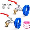 IBC Tote Tank Adapter Faucet, 275-330 Gallon Tote Water Tank Adapter Coarse Thread S60X6 Outlet 3/4" GHT Male Adapter Fitting (Blue)