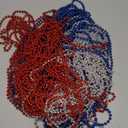 100PCS 4th of July Accessories, Independence Day Beads Necklace Bulk, Fourth of July Red Blue Silver Necklace Party Favors, Beads for Patriotic Parade Party Celebration Favors Decorations