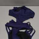 Tempt Me Women One Piece Sexy Mesh Swimsuit High Neck Halter Cutout Monokini Swimwear (Large, Blue)