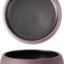 Uaral Ceramic Salad Bowls Set,18 Ounce Black Shallow Bowl Set for Pasta, Dessert or Appetizer,6.5inch,Set of 2, Brown Clay And Black