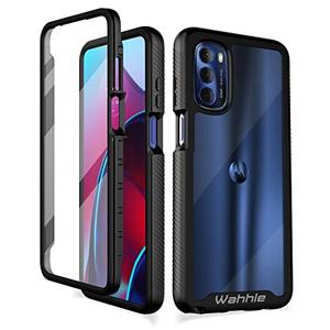 Wahhle Moto G Stylus 2022 4G Case - Built-In Screen Protector, Full Body Shockproof, Slim Fit Bumper, Black/Clear