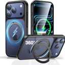 SMARTDEVIL 360° Rotatable Magnetic Stand Case for iPhone 17 Pro Max, Military Grade Drop Tested, [Compatible with MagSafe], Ring Translucent Slim Hard Back Soft Edge