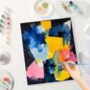 TAOPAOLAB Abstract Paint by Numbers Kit for Adults - DIY Colorful Geometric Blocks Painting on Canvas 16x20In, Framed Acrylic Paint Set, Suitable for Beginners, Art for Home Decoration or Gifts