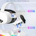 Kinwin 30W Fast Charging Dock for Meta Quest 3S/3/2, Magnetic Charger Station Stand for Oculus Quest 3S/3 Accessories with 11-Color RGB Light, 2 Rechargeable Batteries & Covers for Headset (White)