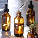 4 Pack, 2 oz Bottles with Dropper & 1 Funnel & 4 Labels - Essential Oils Bottles for Health, Personal Care & Beauty - 60ml Thick Dark Amber Glass Tincture Bottles, Refillable Cosmetic Containers