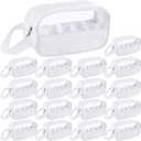Tanlade 18 Pcs Clear Cosmetic Bags Bulk, Translucent Makeup Toiletry Bag for Women Waterproof Portable Cosmetic Bag Set Traveling Make up Organizer(White)