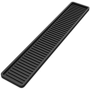 ZAPPOWARE Kitchen Sink Narrow Silicone Holder Tray 18"x3.1", Vanity & Bathroom Organizer, Bar Coffee Service Mat, Black