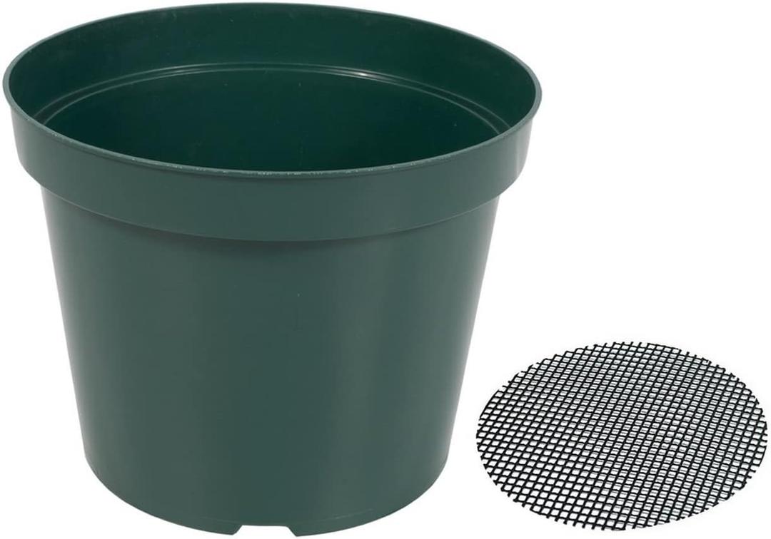 40 Pack 4 Inch Plastic Nursery Pots with Mesh Pad, Thick Sturdy Plastic Plant Pots with Drainage Holes Indoor/Ourdoor Flower Planter Pots, Green