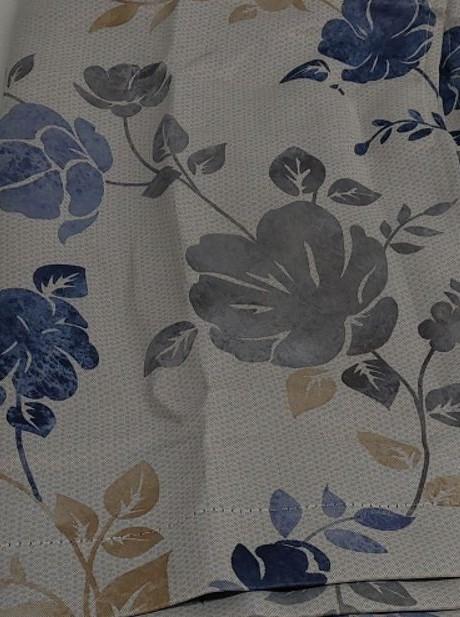 Outdoor Curtains for Patio, Blue Gray Spring Floral Energy Saving Drapes Grommet Top Curtains, Vintage Botanical Outside Curtain for Porch, Gazebo, Deck, 80" x50"