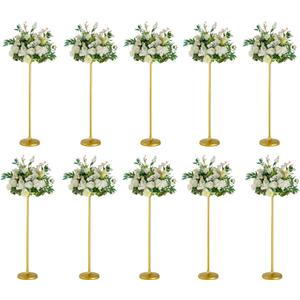 10pcs Tall Wedding Flower Stand 39.4" Wedding Centerpieces for Tables Gold Centerpieces Metal Flower Floor Vase for Party Event Wedding Reception