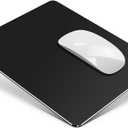 Metal Aluminum Mouse Pad, Office and Gaming Thin Hard Mouse Mat Double Sided Waterproof Fast and Accurate Control Mousepad for Laptop, Computer and PC,9.45 X 7.87 Inch,Black