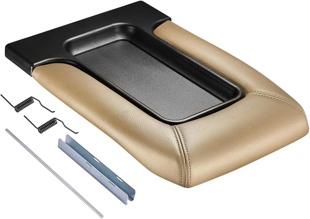 SPEEDWOW Center Console Lid Replacement Kit Fit for 2001-2007 Silverado, Avalanche, Suburban, Sierra, Yukon OEM:19127364, 19127365, 19127366, 924-811 (Beige)