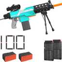 Automatic Toy Gun for Nerf Guns Bullets - 3 Modes Toy Foam Blasters with Bipod, 2 Magazine Clips, 100 Bullets, Automatic Machine Gun for Boys Kids Age 6-12, Gifts for Birthday Christmas