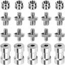 Anwenk 1/4 to 3/8 Screw Adapter Converter Threaded Screws Adapter Spigot Screw Mount Set for Camera Tripod Monopod Ballhead Flash Light Stand Shoulder Rig