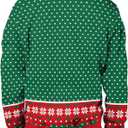 Colorful House Unisex's Ugly Christmas Jumper Sweater Printed Pullover,3D Funny Digital Print Sweatshirt Suit for Men Woman (Green, M)