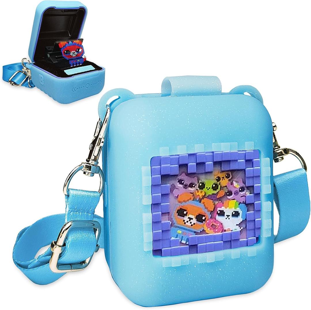 Silicone Cover Case for Bitzee Original Interactive Digital Pet | Protective Skin Cover for Bitzee Original Virtual Electronic Pets with Lanyard Accessories (Blue)