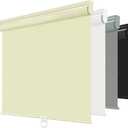 ChrisDowa Blackout Roller Shades for Windows, Striped Pattern Cordless Pull Down Door Blinds with Privacy, Thermal Insulated Window Shades for Living Room, Home and Office. Beige, 50" W x 72" H