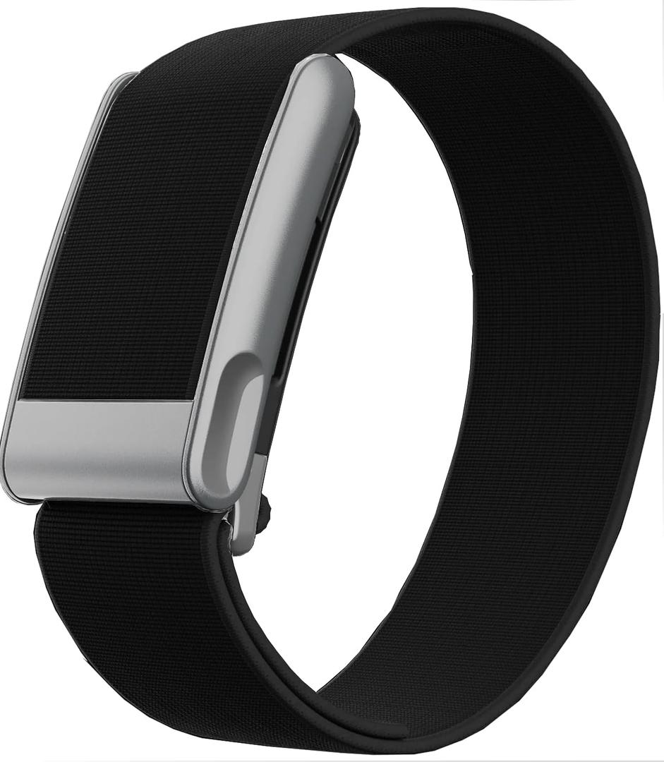 CoreKnit Waterproof Sport Band Compatible with WHOOP 5.0 / One/Peak/Life | Adjustable, Quick-Drying & Sweat-Resistant Strap for Workouts and Daily Wear (Black/Matte Silver)