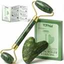 Face Roller & Gua Sha Facial Tools, Face Massager for Self Care, Jade Roller for face, Jawline Sculpting and Puffiness Reducing (2PCS, Green)