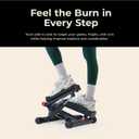 Sunny Health & Fitness Twist Steppers with Resistance Bands, Compact Mini Stair Step Machines for Low-Impact Home Cardio Workouts