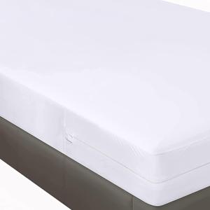 Elegant Linen Store 3 Piece Zipper Fitted Sheet - 100% Egyptian Cotton - 500 Thread Count - 12" Deep Pockets - Premium Hotel Quality Fitted Sheet - Luxury Soft Sheet with 2 Pillowcase - White (Queen)