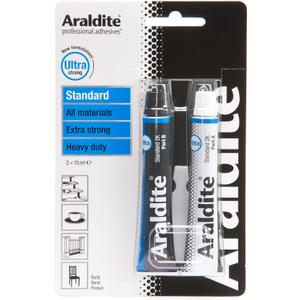 Araldite Heavy Duty Epoxy Adhesive | Ultra Strong 2-Part Epoxy Glue | Solvent-Free Professional Grade Strength for All Materials | Slow Cure for Bonding and Repairing | Standard, 2 x 15ml, Clear