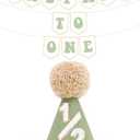 Half Way To One Decorations for Boy Girls, 1/2 Birthday Hat And Pre-strung Half Birthday Banner For Six Months Ha-lf Year BD Decorations