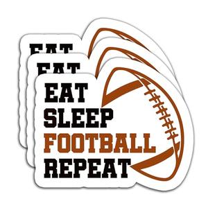 GATATHOM (3PCS) Eat Sleep Football Repeat Sticker Funny Football Stickers Decals for Books Laptops Tumblers Scrapbooks Water Bottbles, Waterproof Vinyl Decal for Football Players Team, 3 x 2.5 Inches, Set of 7