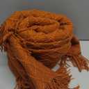 CREVENT Home Farmhouse Decor Rustic Couch Sofa Chair Bed Throw Blanket, Soft Warm Light Weight for Travelling in Spring Summer (50''X60'' Burnt Orange)