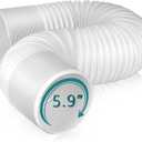 Angooni Universal Air Conditioner Exhaust Vent Hose - 5.9inch Diameter, 80" Length, Clockwise Thread AC Hose Replacement for Honeywell, Whynter, Frigidaire, LG, Delonghi Toshiba, Delonghi, JHS