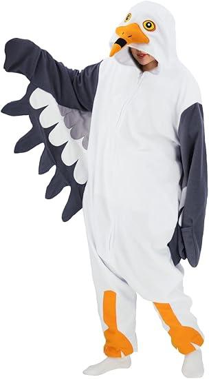 Adult Bird Onesie Pajamas Bird Cosplay Halloween Costume Homewear Pajamas for Women and Men, Size XL