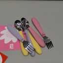 Elk and Friends Kids Silverware with Silicone Handle | Childrens Safe Flatware | Toddler Utensils | Baby Spoons + Forks | Stainless Steel Cutlery | Dishwasher Safe | 6 Pieces (Blush/Lilac/Lemon)