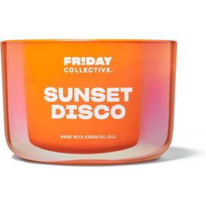 Friday Collective Sunset Disco Candle Citrus Scented Made with Essential Oils, 3 Wicks, 13.5 oz