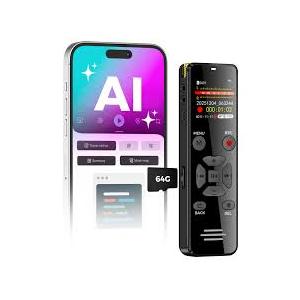 AI Digital Voice Recorder with Playback: AI Transcribe & Summarize Voice Activated Recorder with OTG  Portable Tape Recorder for Meeting & Lectures