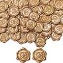 Yoption Initial Alphabet B Adhesive Wax Seal Stickers, 100 Pack Letter Wax Seal Stickers Envelope Seal Stickers Envelope Seals Self Adhesive Gold Stickers for Wedding Party Birthday Christmas (B)