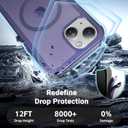 jaroco Magnetic for iPhone 13 Case, [Compatible with MagSafe][Military Grade Drop Protection][Heavy Duty Protection][Non-Slip][Shockproof] 2-Layer Durable Bumper Phone Case 6.1''-Dark Purple