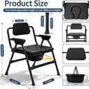 Heavy-Duty Bariatric Bedside Commode & Large Bone Bedside Commode, 1000lbs