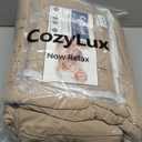 CozyLux Queen Comforter Set Khaki, 7 Pieces Bed in a Bag, Khaki Comforters Queen Size, All Season Bedding Sets with Stitch Quilted Comforter, Flat Sheet, Fitted Sheet, Pillowcases