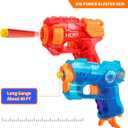 Banvih 2 Pack Mini Blaster Guns for Nerf, Small Toys Pistols for Kids Toddlers Boys Ages 3-5 5-7 8-12 Year Olds Birthday Gifts - 20 Refill Foam Darts and 2 Wristbands