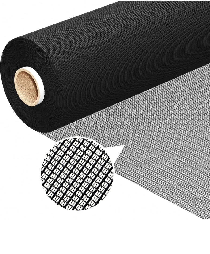 MAGZO Window Screen Replacement Roll with Angled Interlaced Woven 40 Mesh, 37"x197" Mesh Screen for Paito Sliding Doors Repair Kit, Rainproof & Dustproof, Ideal for Windows, Doors & DIY Projects