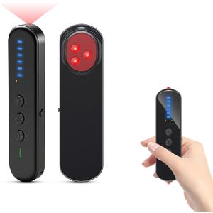 AOBOCAM Anti-Spy Hidden Camera Detector with 99% Accuracy,Find GPS Trackers &Listening Devices Portable Privacy Protector for Hotel/Travel,Anti-Surveillance RF Bugs Detector with LED (Black)