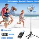 Selfie Stick Tripod with Fill Light, Phone Selfie Stick,Durable Stainless Steel Design,Bluetooth Remote Control,and Stable Three-Legged Support for Live Broadcasts,Video Shooting (Black)
