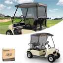 10L0L 2 Passenger Golf Cart Sun Shade Cover for EZGO TXT RXV & Club Car DS Precedent Tempo - Foldable UV Protection Cover Heat Blocking Design, Black