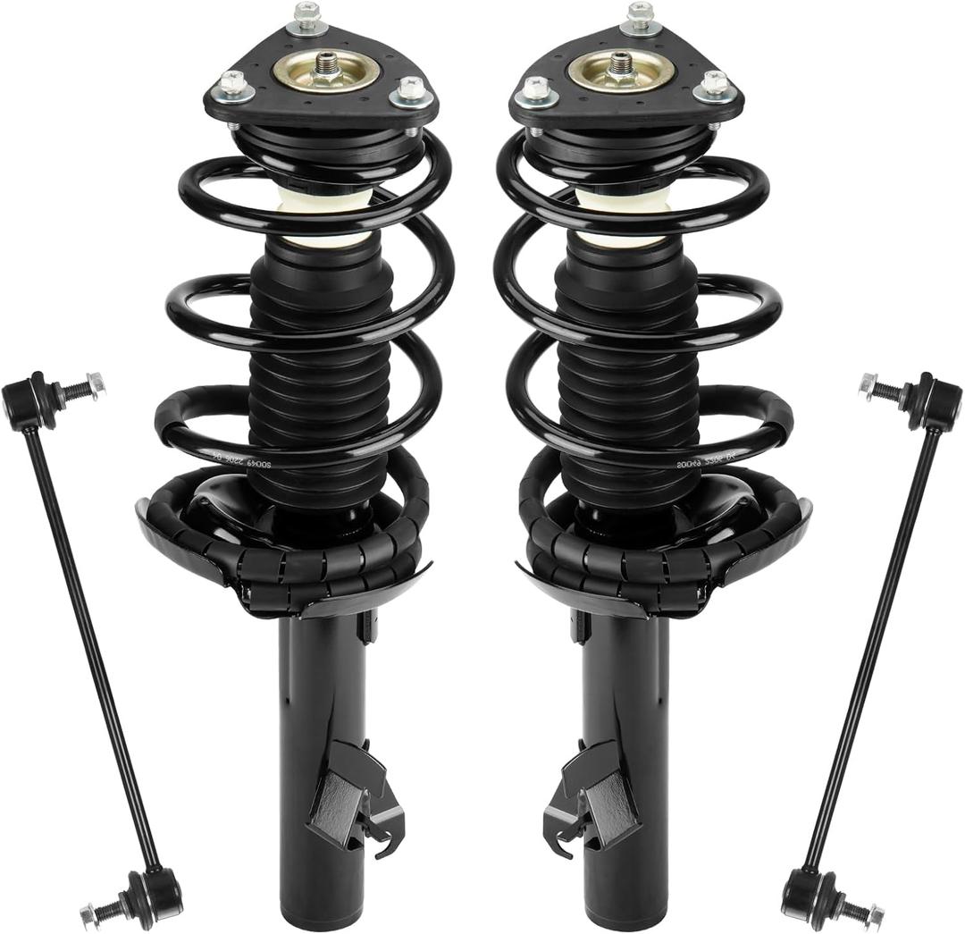 Front Strut Assembly & Sway Bar Links for 2004-2009 Mazda 3, 2006-2010 Mazda 5, Shock Absorbers Replace 172264 172263 4PCS (Front Struts+Sway Bar)