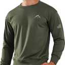 NORTHYARD Men's Crewneck Sweatshirt Long Sleeve Cotton Sweat Shirt Lightweight Athletic Workout Sport Gym Running Sweatshirts (XX-Large, Armygreen)