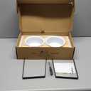 Elevated Dog Bowls, Raised Dog Bowl Stand with Two 6.5 inch Ceramic Bowl, NonSlip Puppy Food and Water Bowls, Dogs Feeder for Small and Medium Breed, White