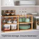 2 Pack Bamboo Corner Shelf,3 Tier Kitchen Cabinet Organizer for Plates and Dishes,Pantry Storage and Spice RackNatural