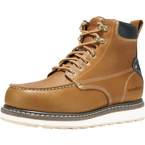 HISEA NINGO Work Boots for Men Steel/Soft Toe Boots, 6 Waterproof Slip Resistant Industrial & Construction Work Boots, Composite Toe Working Boots (11.5)