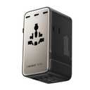 Momax 9-in-1 High-Power Universal Travel Adapter, 205W GaN Worldwide Charging Hub with 6 USB-C & 1 USB-A, AC Outlet, Type A/C/G/I Plugs for 200+ Countries, Safe for Laptops, Phones, Cruise Ready