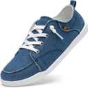 STQ Women's Slip On Machine Washable Sneakers (9, Denim Blue)